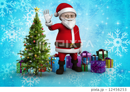 Composite image of cute cartoon santa claus 12456253
