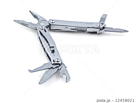 Metal multitool isolated on white Metal multitool isolated on white 12458021