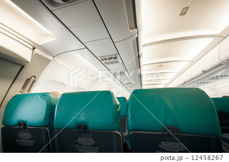 airplane with row of seats airplane with row of seats 12458267