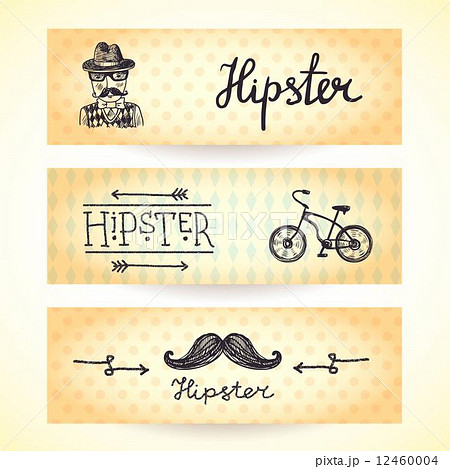 Hipster banners set 12460004