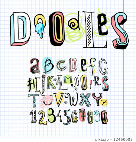 Doodle alphabet font notebook Doodle alphabet font notebook 12460005
