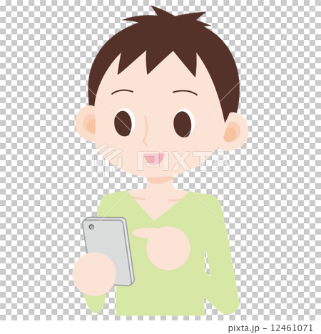 スマートフォンの画面を操作する男性 12461071