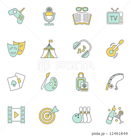 Entertainments icons flat 12461649