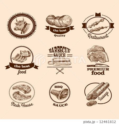 Sketch meat labels 12461812