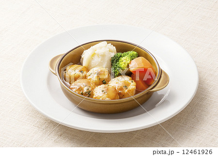 帆立貝料理　ホタテのグリル　温野菜 12461926