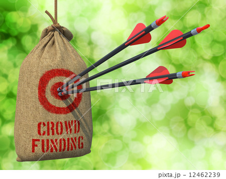 Crowd Funding - Arrows Hit in Red Mark Target. Crowd Funding - Arrows Hit in Red Mark Target. 12462239