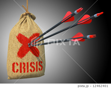 Crisis - Arrows Hit in Red Mark Target. Crisis - Arrows Hit in Red Mark Target. 12462401
