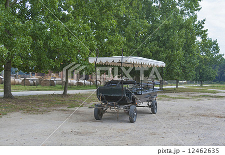 not drawn black carriage on a Tuscan farmhouse 12462635