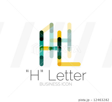 H letter logo, minimal line design 12463282