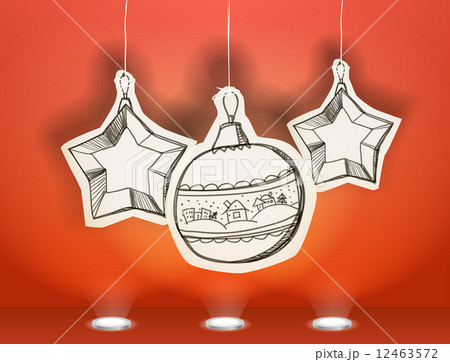 Vector Christmas illustration of christmas toys Vector Christmas illustration of christmas toys 12463572