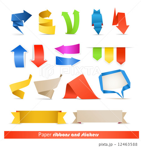 Paper ribbons and arrows collection 12463588