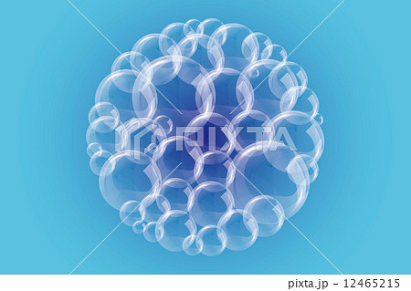 背景素材テクスチャ 細胞 水の泡 シャボン玉 海の泡 海 水中 水玉 のイラスト素材