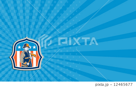 Business card American Fireman Firefighter Fire Axe Shield 12465677