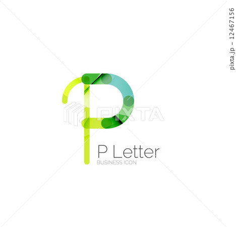 Minimal P font or letter logo design 12467156