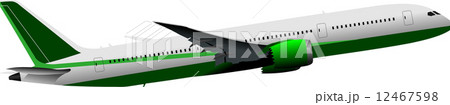 Airplane on the air. Vector illustration 12467598