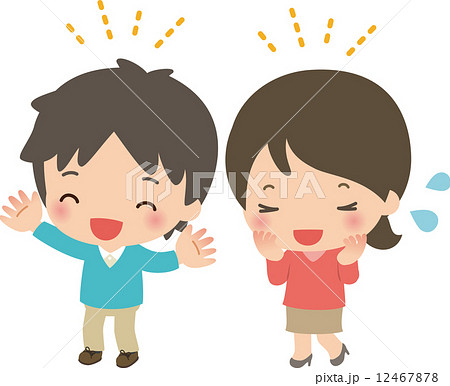 感激する笑顔の男女 12467878