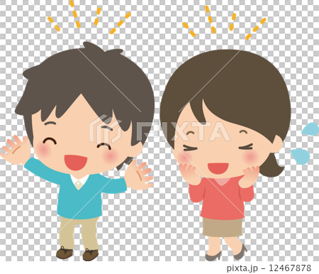 感激する笑顔の男女 12467878