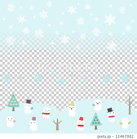雪和雪人框架 12467882
