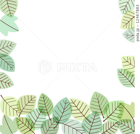 カジュアルな緑の葉のフレーム 12467883