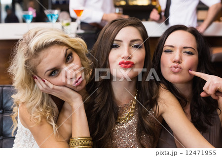 Happy friends making silly faces Happy friends making silly faces 12471955