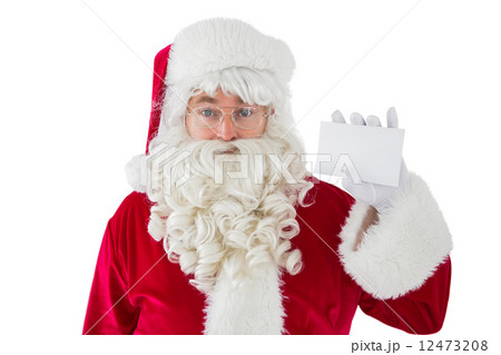 Santa claus with his glasses showing card 12473208