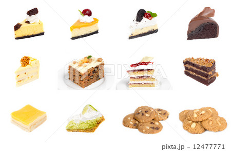 Collection of delicious dessert isolated on white background Collection of delicious dessert isolated on white background 12477771