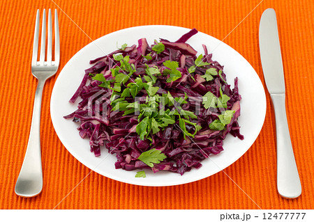 cabbage salad with parsley on the plate 12477777