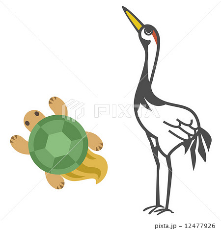 鶴亀のイラスト素材