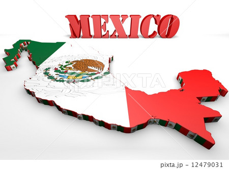 map illustration of Mexico with flag map illustration of Mexico with flag 12479031