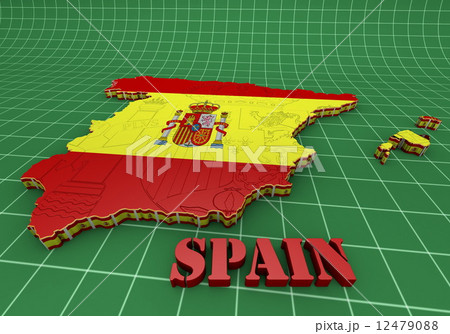 Map of SPAIN with flag 12479088