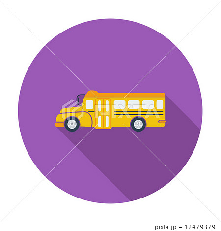 School bus flat icon. School bus flat icon. 12479379
