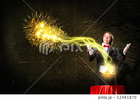 magician causes the magic out of the hat magician causes the magic out of the hat 12481870