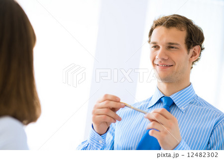 Young businessman doing interviews 12482302
