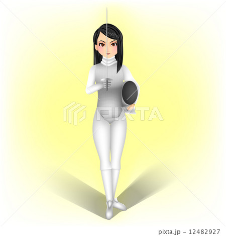 vector illustration of woman fencer 12482927