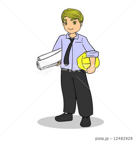 vector doodle character title "Smart engineer" 12482929