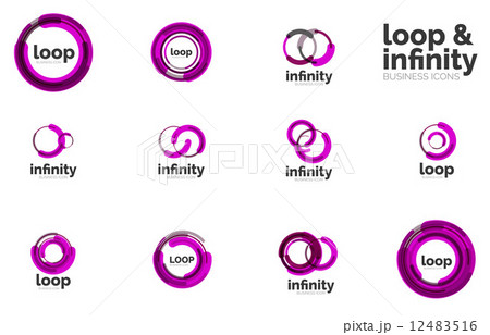 Loop, infinity business icon set 12483516