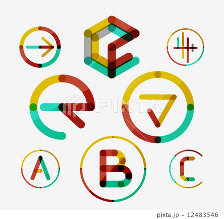 Logo set, thin line clean style Logo set, thin line clean style 12483546