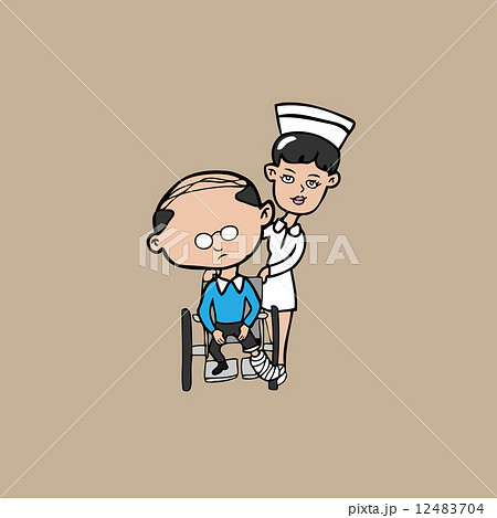 Nurse wheel chair old man 12483704