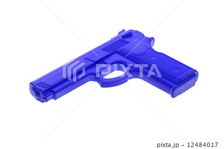 Blue training gun isolated on white Blue training gun isolated on white 12484017