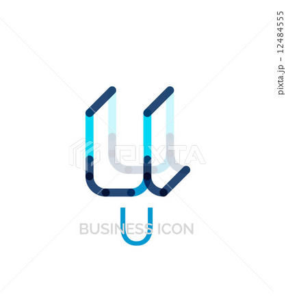 Minimal U font or letter logo design 12484555