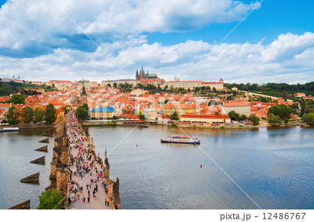 skyline of Prague with Vitus cathedral 12486767