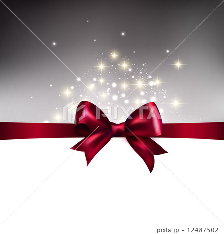 Abstract Christmas light background with ribbonのイラスト素材 [12487502] - PIXTA