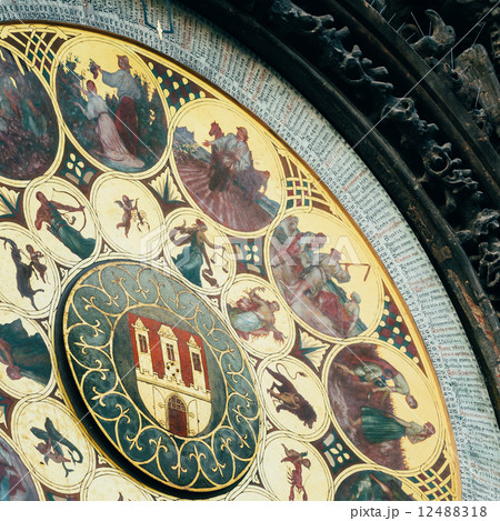 Astronomical Clock In Prague, Czech Republic. Close Up Toned Ins 12488318