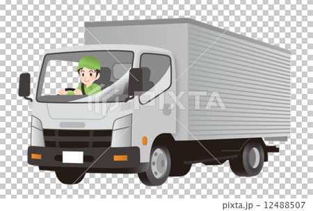 A man driving a truck 12488507