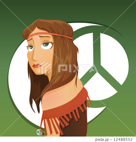 Beautiful girl of hippie  12488552