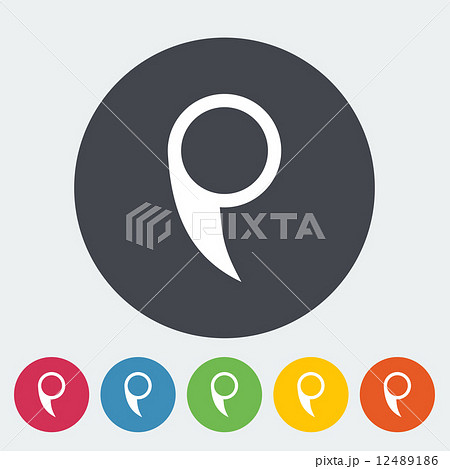 Map pointer single flat icon. 12489186