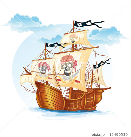 Image caravel ship pirates. XV century 12490530