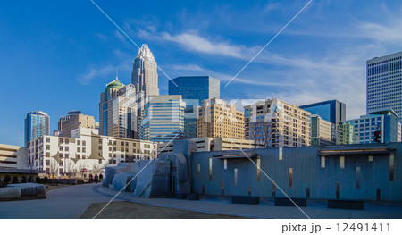 december 27, 2013, charlotte, nc - view of charlotte skyline at december 27, 2013, charlotte, nc - view of charlotte skyline at 12491411