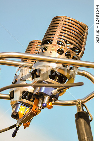 hot air balloon burners on blue sky hot air balloon burners on blue sky 12491544