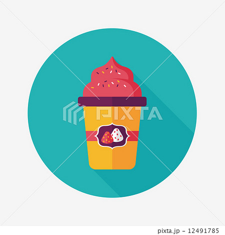 milk cream coffee flat icon with long shadow,eps10 milk cream coffee flat icon with long shadow,eps10 12491785